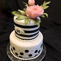 Peony 50th Birthday Cake
