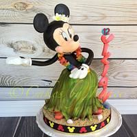 Minnie mouse hula dancing cake