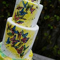 Painted butterflies Cake