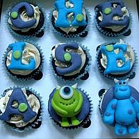 Shaun the sheep and Monster's Inc.cupcake