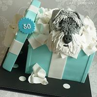 50th wedding anniversary gift box cake