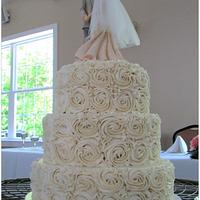 Romantic Rosette Wedding Cake