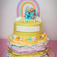 Rainbow and Ruffles Rainbow Dash Cake