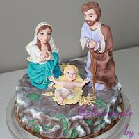 the Nativity Christmas cake