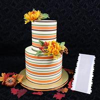 Fall butter cream stripe cake 