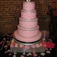 Pink & Bling Wedding Cake