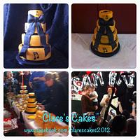 black and gold x factor cake