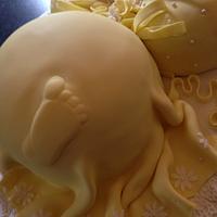 Baby shower baby belly cake