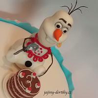 "Olaf with cake" cake