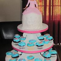 Princess Ariel cupcake tower