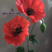 Summer colors...Airbrushed poppies