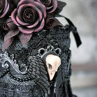 Black gothic wedding cake