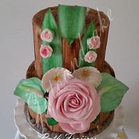 Rose and Anthurium Cake