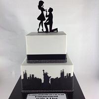 New York theme engagement cake 