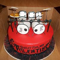 Bullet for my Valentine drum set cake
