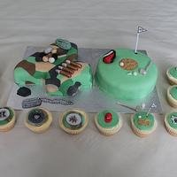 Call of Duty/Golf themed cake and cupcakes!