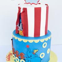 Circus themed cake. Fun and colourful