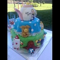 Alice in Wonderland birthday cake