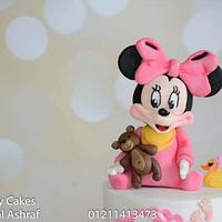 Minnie Mouse baby shower cake