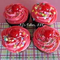 Pink Cherry Cupcakes