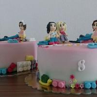 Double lego girl cake