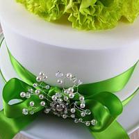 Simple Green and White Wedding Cake