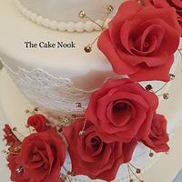 Red Rose Wedding Cake.