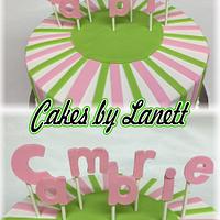 Pink and Lime Baby Shower Cake