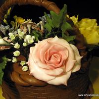 Basket full of flowers
