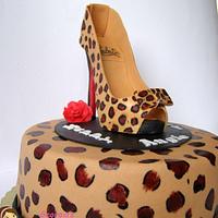 louboutin leopard shoe cake