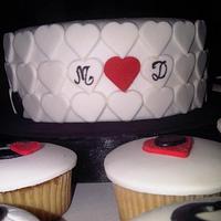 Engagement cake and cupcakes