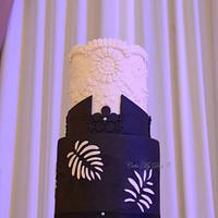 Wedding gown inspired cake