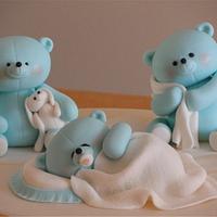 Baby Blue Teddy Cake