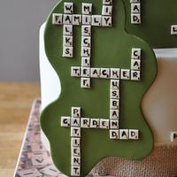 Scrabble birthday cake