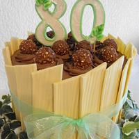 80th Birthday Cake with Chocolate Shards