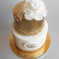Golden birthday cake