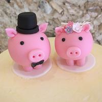 Piggies wedding cake