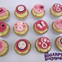 Very Girly Football Themed Cupcakes