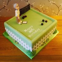 Bowls 80th birthday cake 