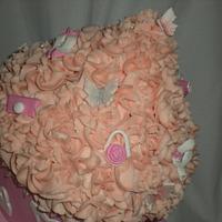 shoe and handbag themed giant cupcake