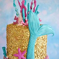Mermaid sequin cake.