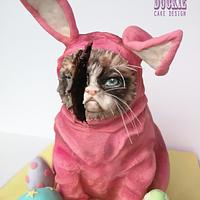 Grumpy Easter Cat