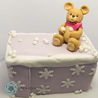 Winter teddy cake - Lumisota nalle kakku