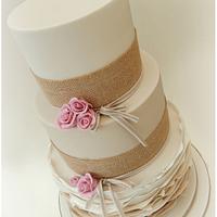 Rustic and Ruffled Wedding Cake
