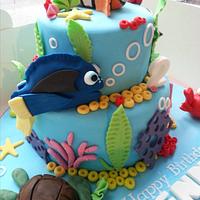 Sienna's 2 tier Finding Nemo cake 