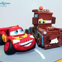 Lightning McQueen and his pal Mater.