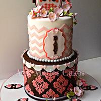 Pink and Brown Chevron Owl