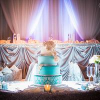 {Tiffany Ombré} Wedding Cake