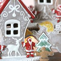 Santa & Deer Gingerbread House
