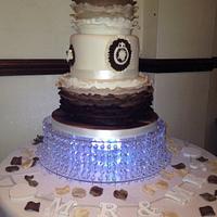 Ombré Ruffle Wedding Cake